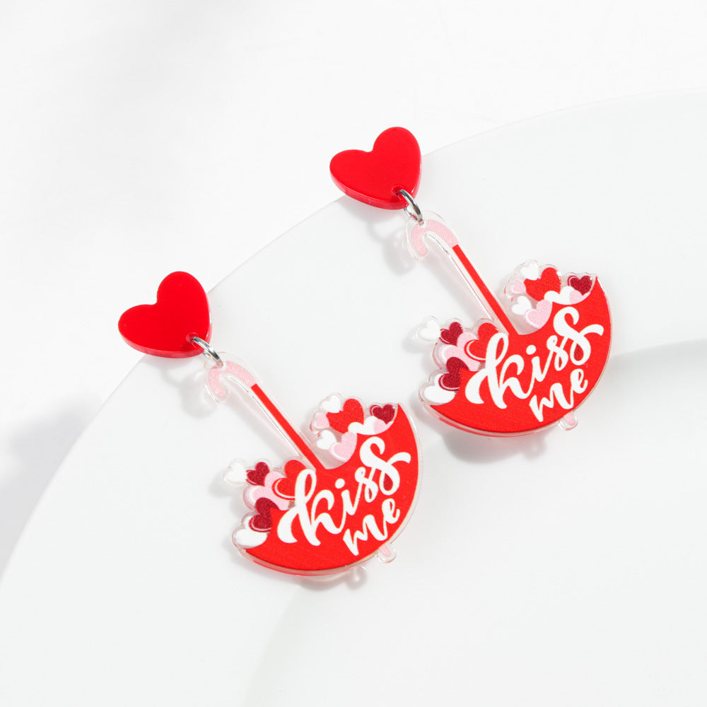 Wholesale Valentine's Day LOVE Letter Pink Love Acrylic Earrings