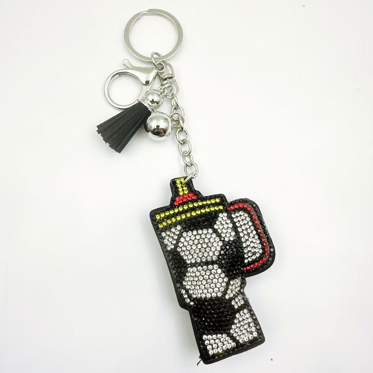 Wholesale Creative Korean Velvet Hot Diamond Team Logo Keychain