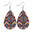Wholesale Western Style Ethnic Totem Pattern Striped Leather Drop Shape  Earrings