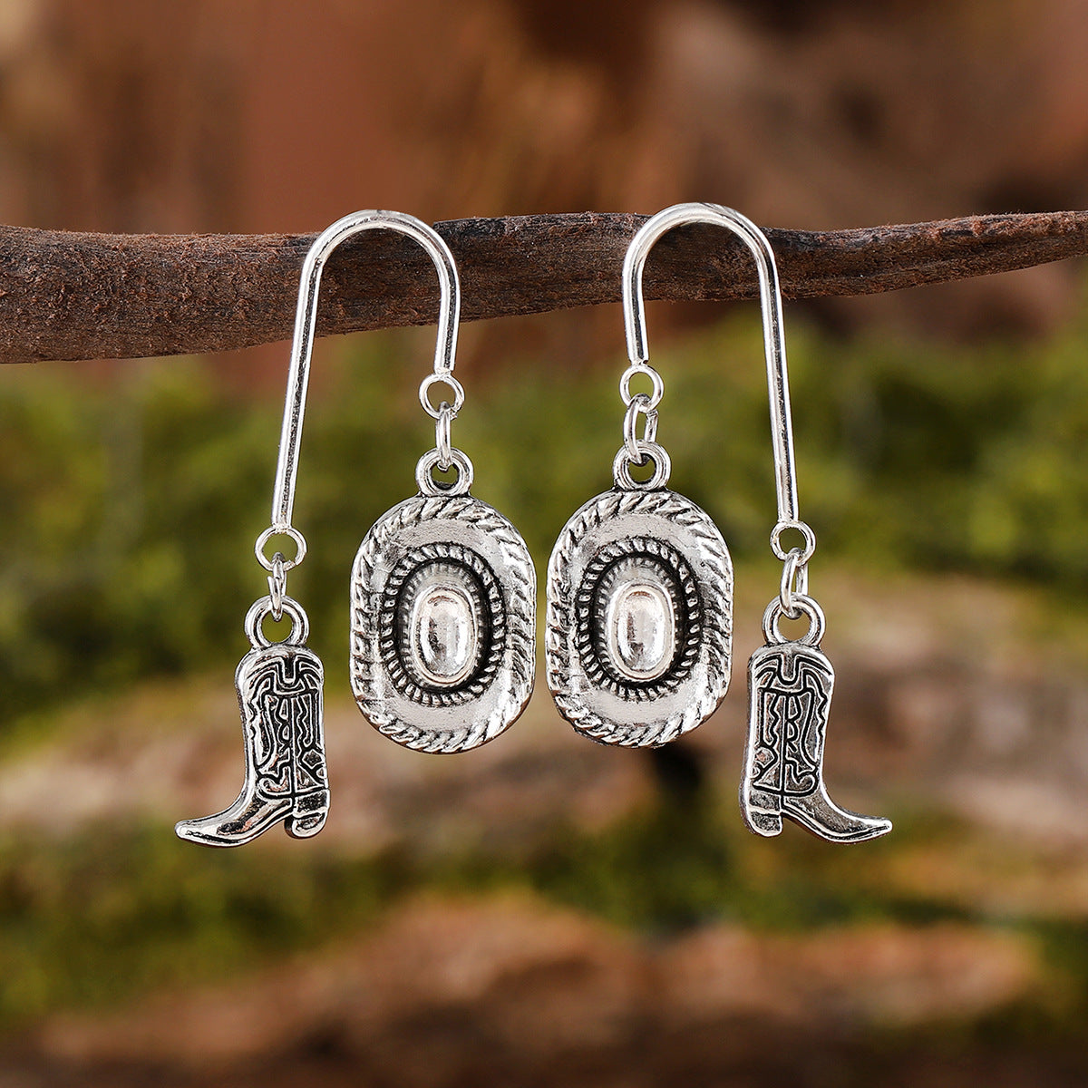 Wholesale Retro Western Cowboy Geometric Earrings