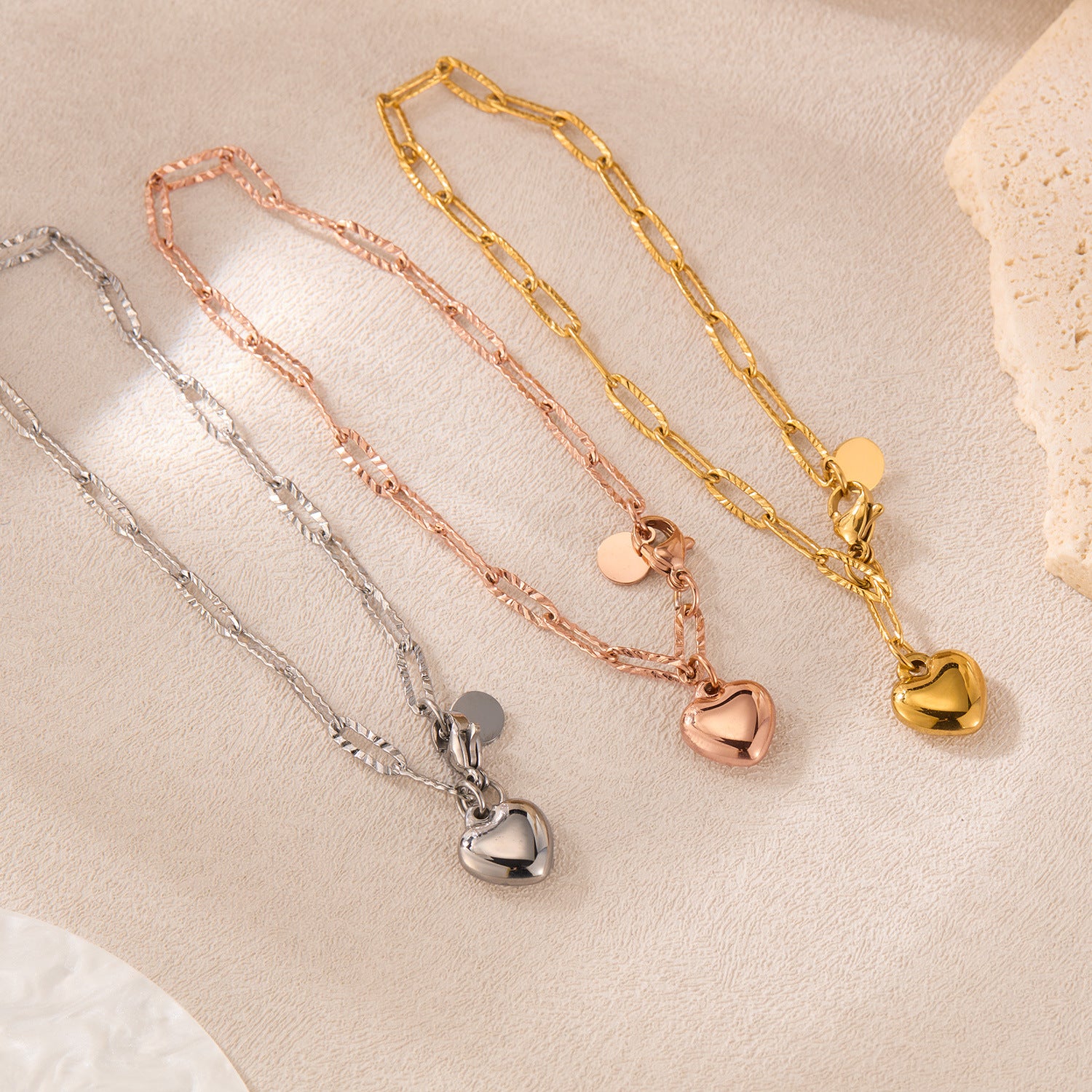 Wholesale Heart Round Brand Pendant Titanium Steel Bracelet