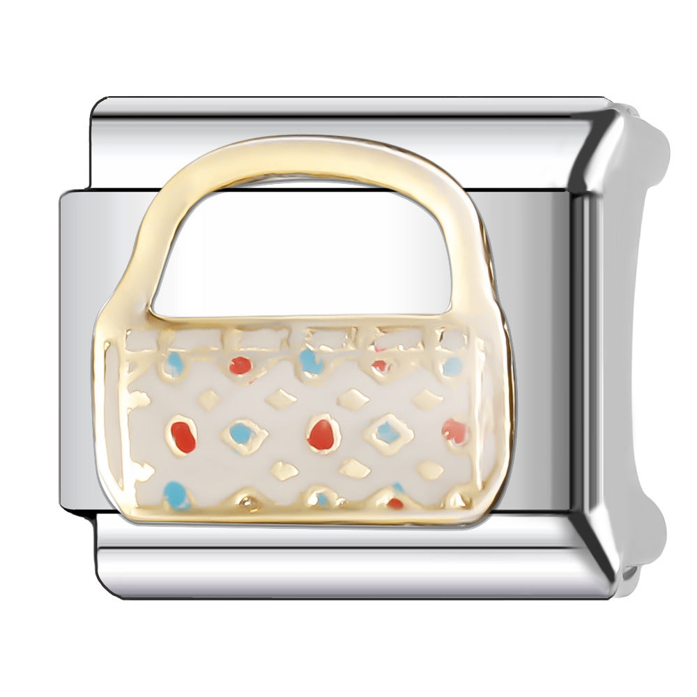 Wholesale Italian Charm Bracelet 9mm DIY Splicing Creative Pattern Stainless Steel Composable Bracelet