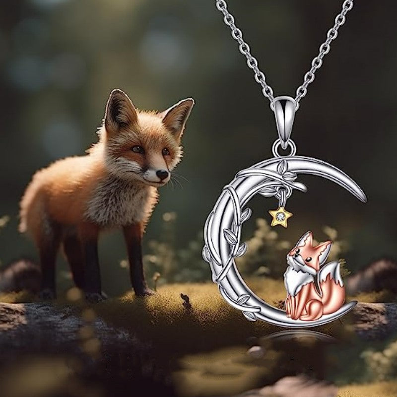 Wholesale Fox Moon star branch pendant necklace
