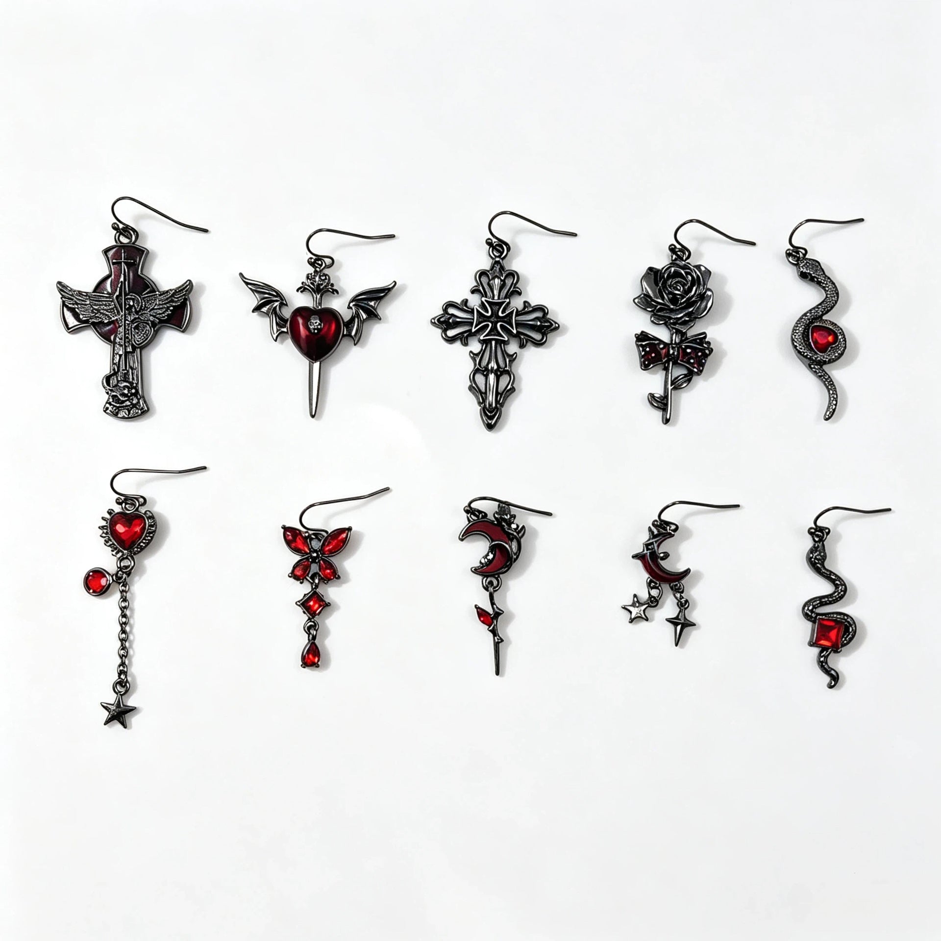 Wholesale Zinc Alloy Electroplated Gothic  Necklace Earrings Set Trendy Jewelry Accessory Gift Boutique Resale