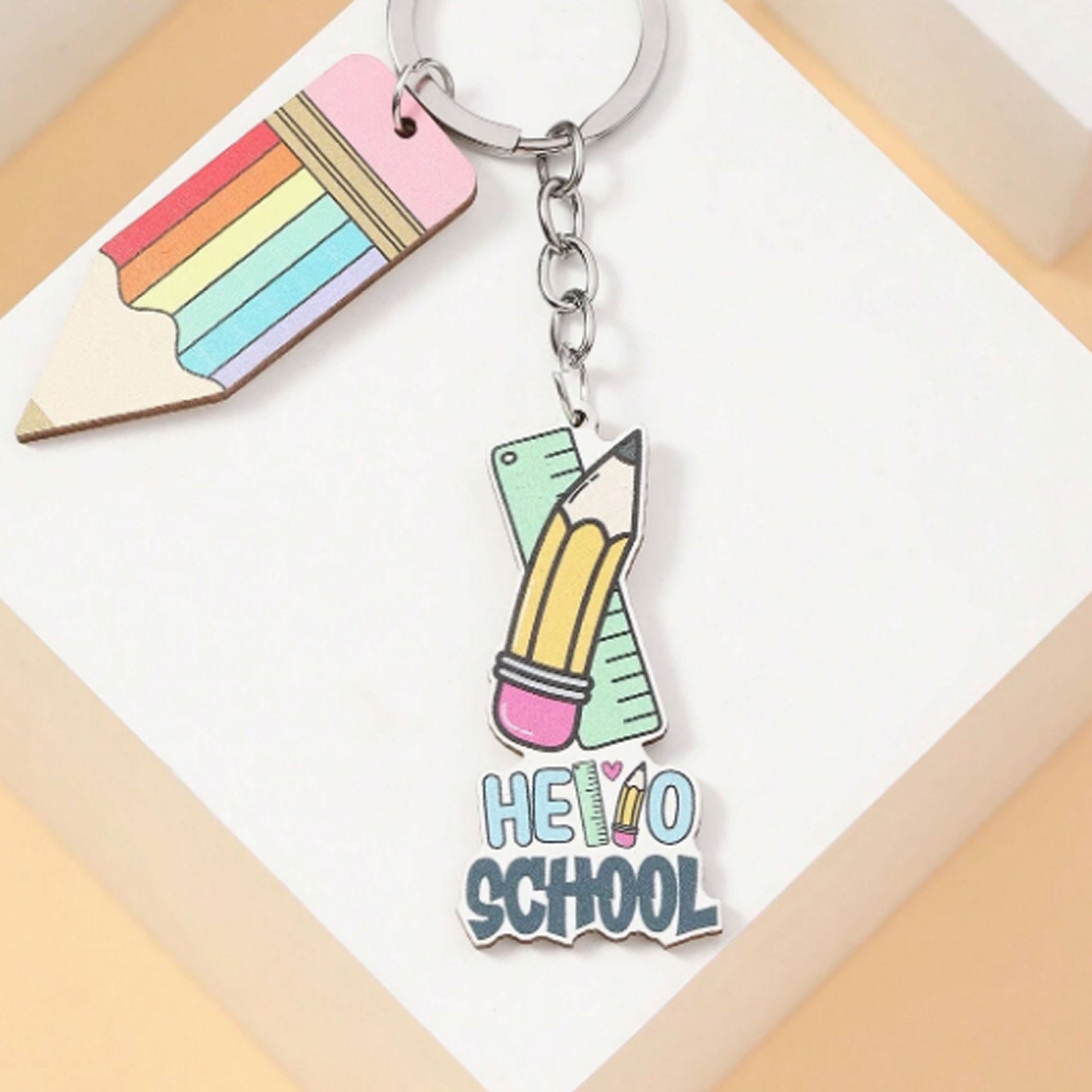 Wholesale Rainbow Acrylic Keychains ACC-KC-Huhe003