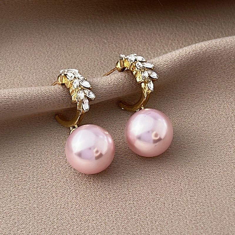 Wholesale Light Luxury Champagne Pink Bead Earrings ACC-ES-XiaoCheng011