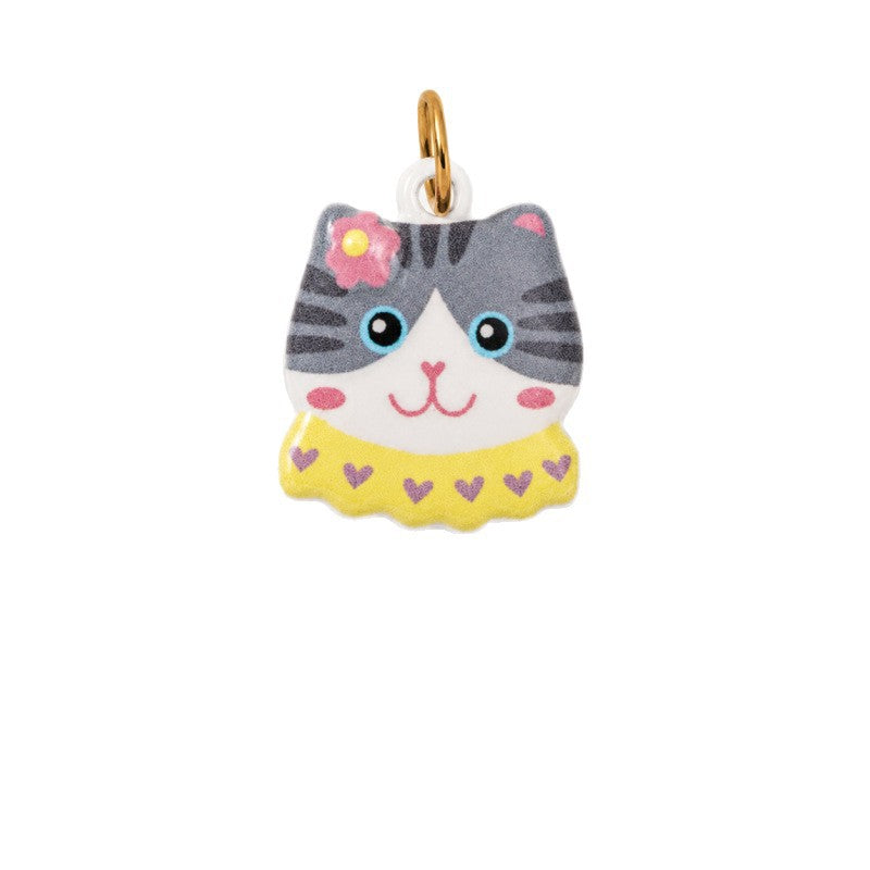 Wholesale Cute Cat Pendant Stainless Steel 18K Gold Plated DIY Jewelry Making Fashion Accessory Boutique Resale
