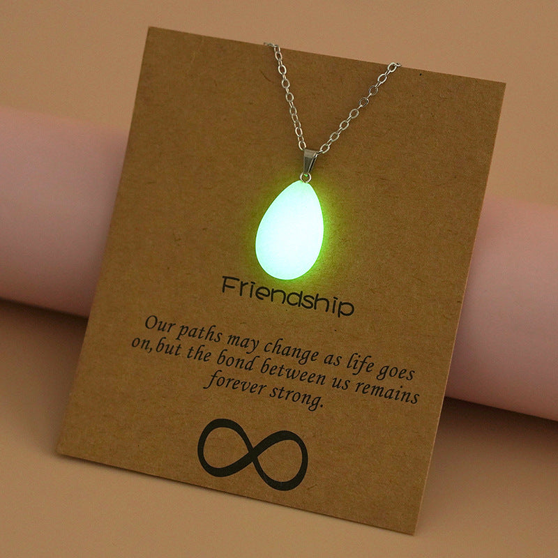Wholesale Arrow Water Drop Love Cross Hollow Luminous Necklace
