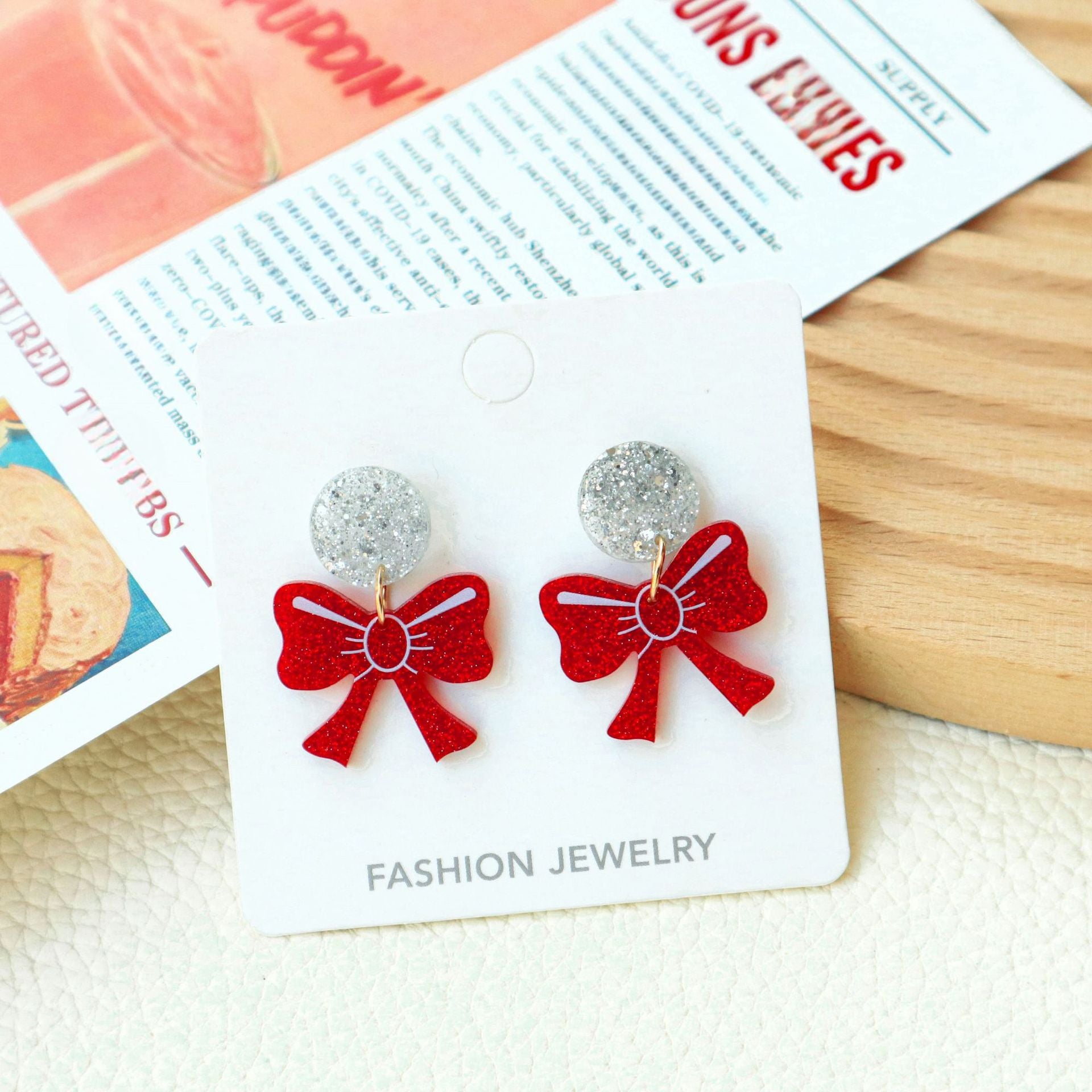 Wholesale Bow Ear Drop Earrings Design Winter Valentine's Day Earring