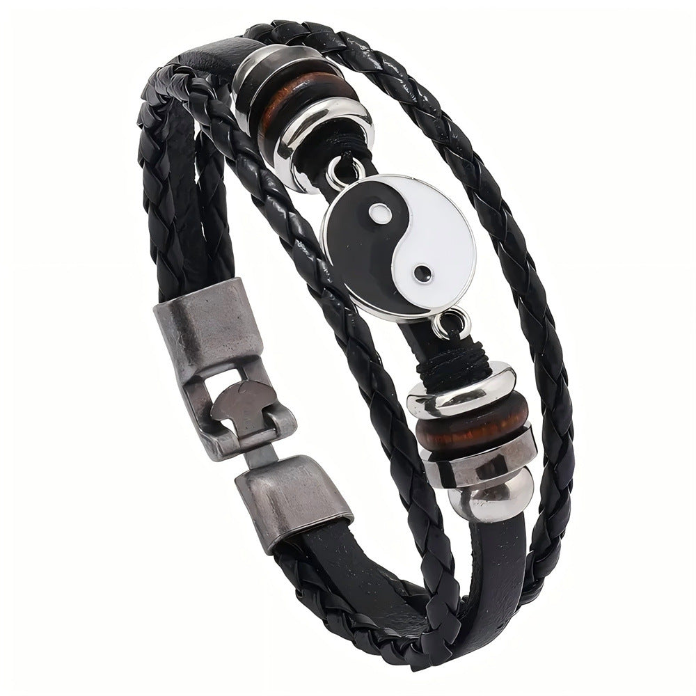 Wholesale Retro Woven Leather Buckle Bracelet