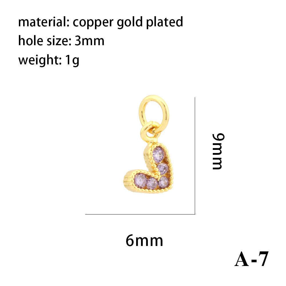 Wholesale 18K gold-plated color-preserving micro-inlaid zirconium heart-shaped pendant