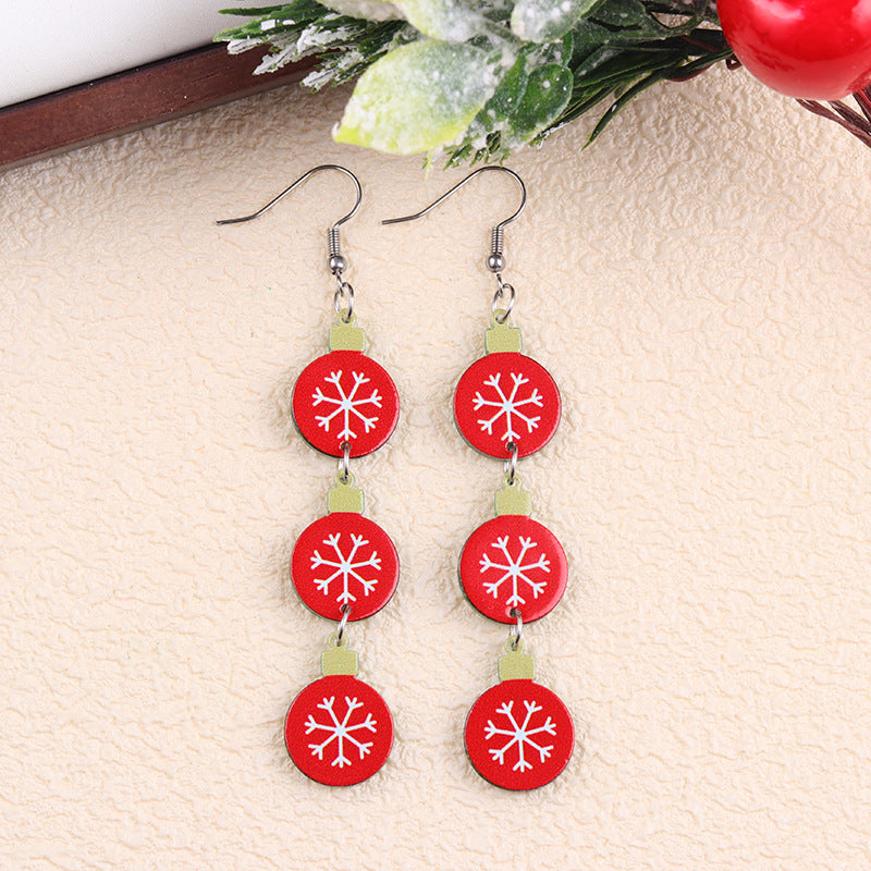 Wholesale Christmas Multicolor Snowman Christmas Tree Acrylic Earrings