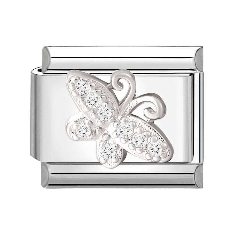 Wholesale 9mm Italian Charm Starter Bracelets DIY Flower Series Stainless Steel Composable Bracelet