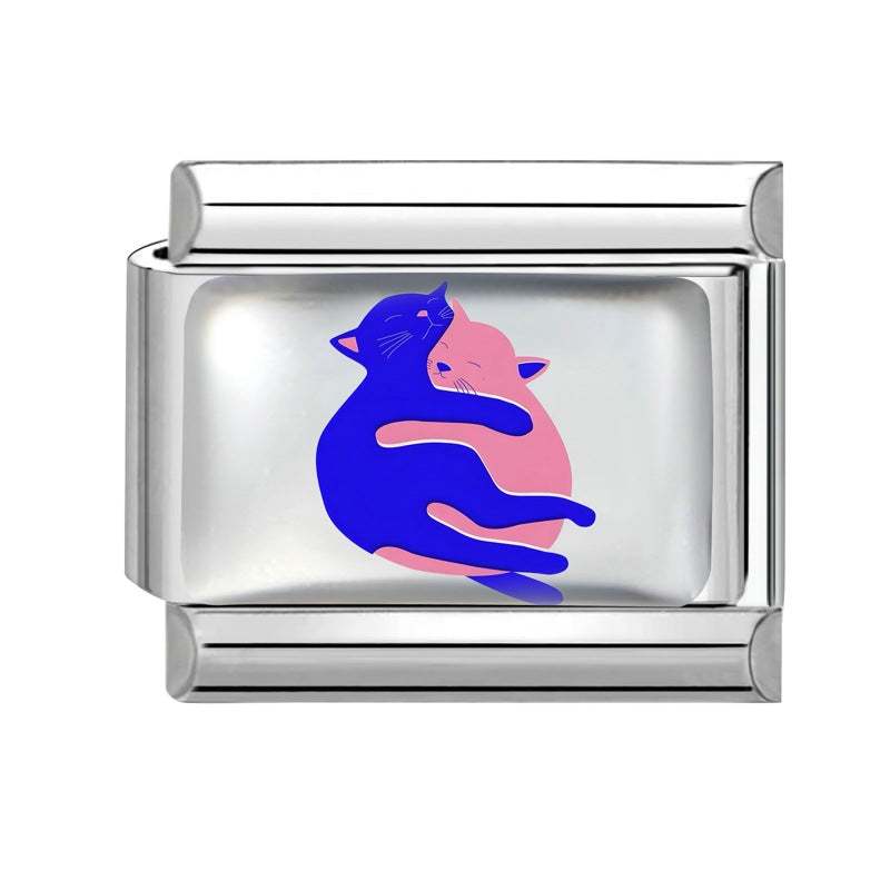 Wholesale 9mm Italian Charm Starter Bracelets DIY Pet Series Stainless Steel Composable Bracelet