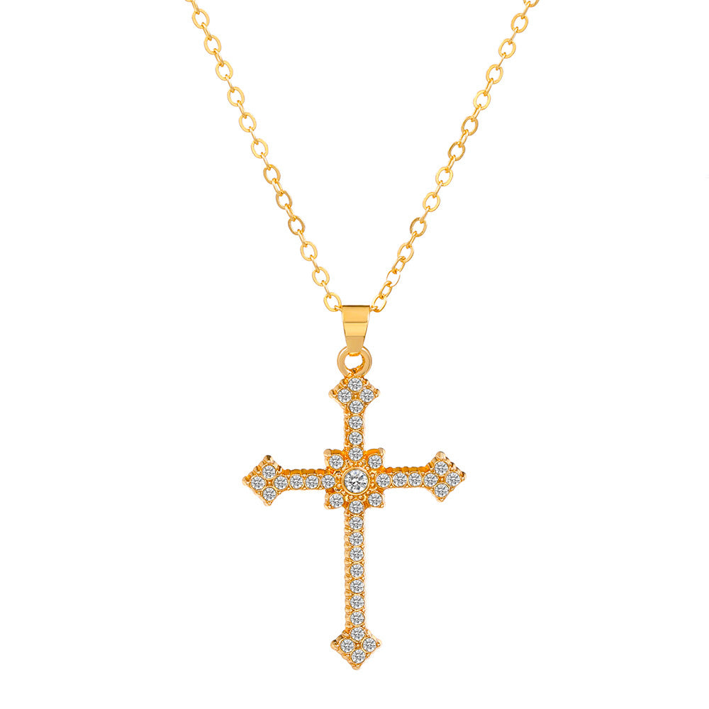 Wholesale Zircon Virgin Cross Necklace ACC-NE-MY004
