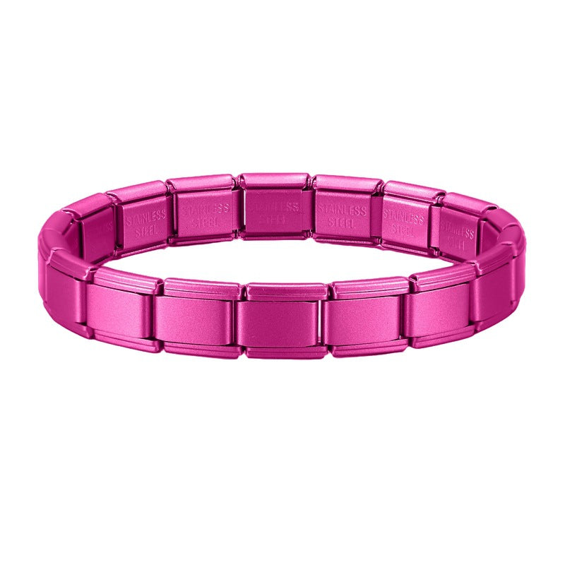 Wholesale Italian Charm Bracelet 9mm DIY Splicing Pitaya Red Stainless Steel Composable Bracelet