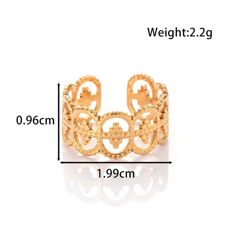 Wholesale Titanium steel retro high-grade lace opening adjustable rings bracelet