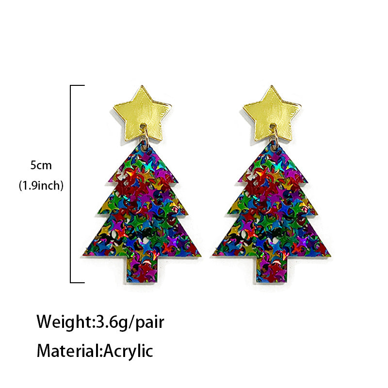 Wholesale Christmas tree acrylic earrings