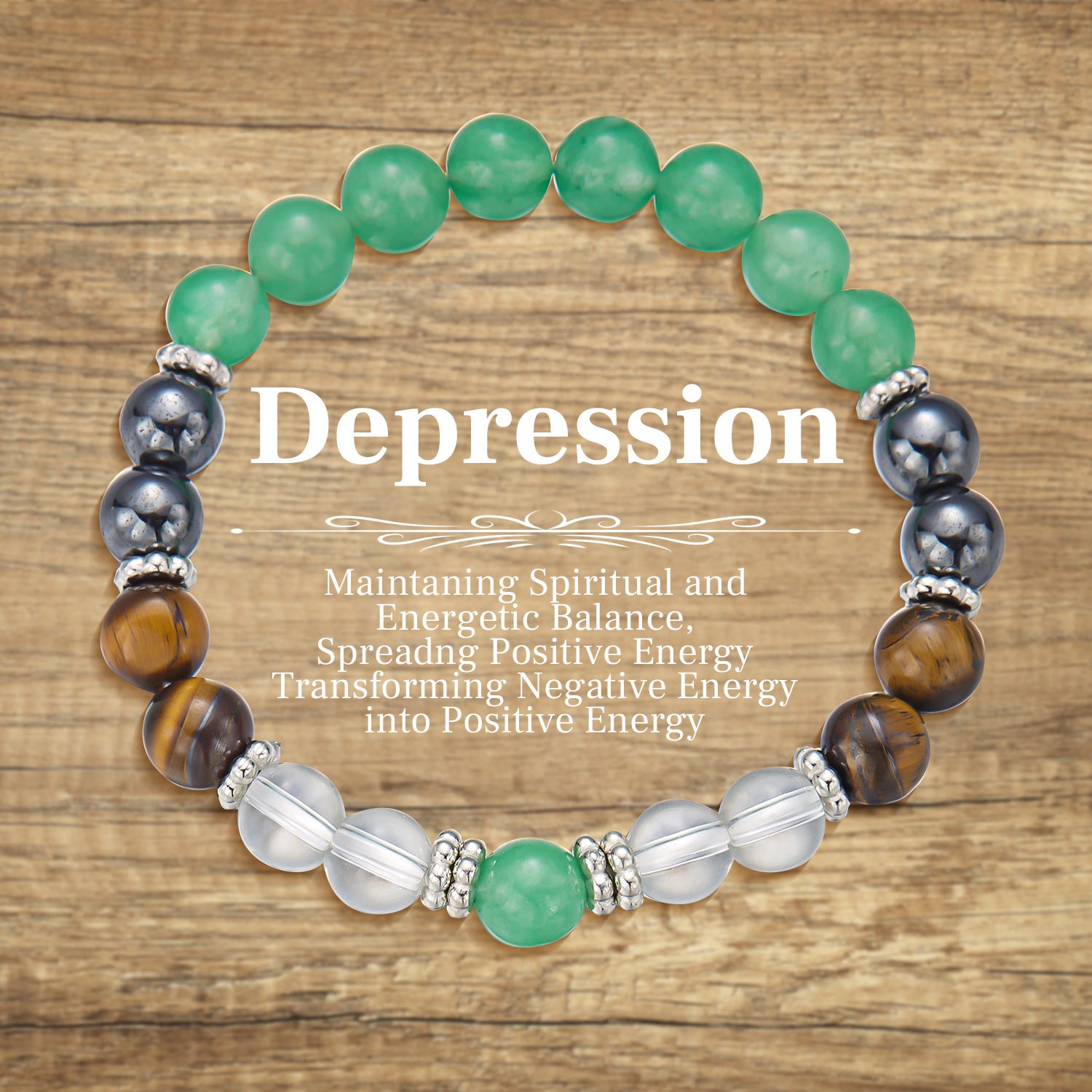 Wholesale Natural Stone Geometric Beaded Bracelet 8mm Natural Stone Elastic Bracelet