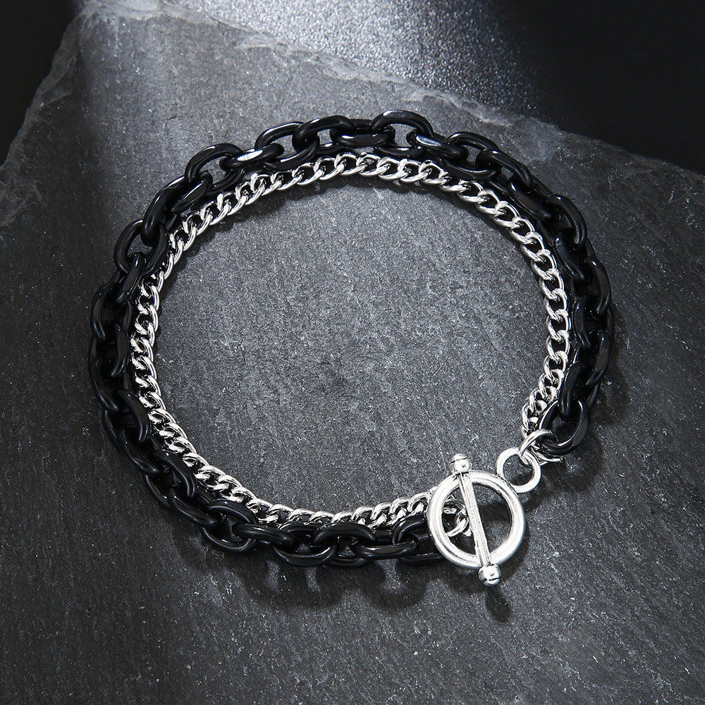 Wholesale Minimalist Stacked Bracelet Titanium Steel Rhombus Design Unisex Jewelry for Resale