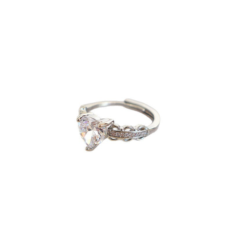 Wholesale Alloy Open Ring with Colorful Cubic Zirconia and Oil Drop Design Trendy Fashion Accessory