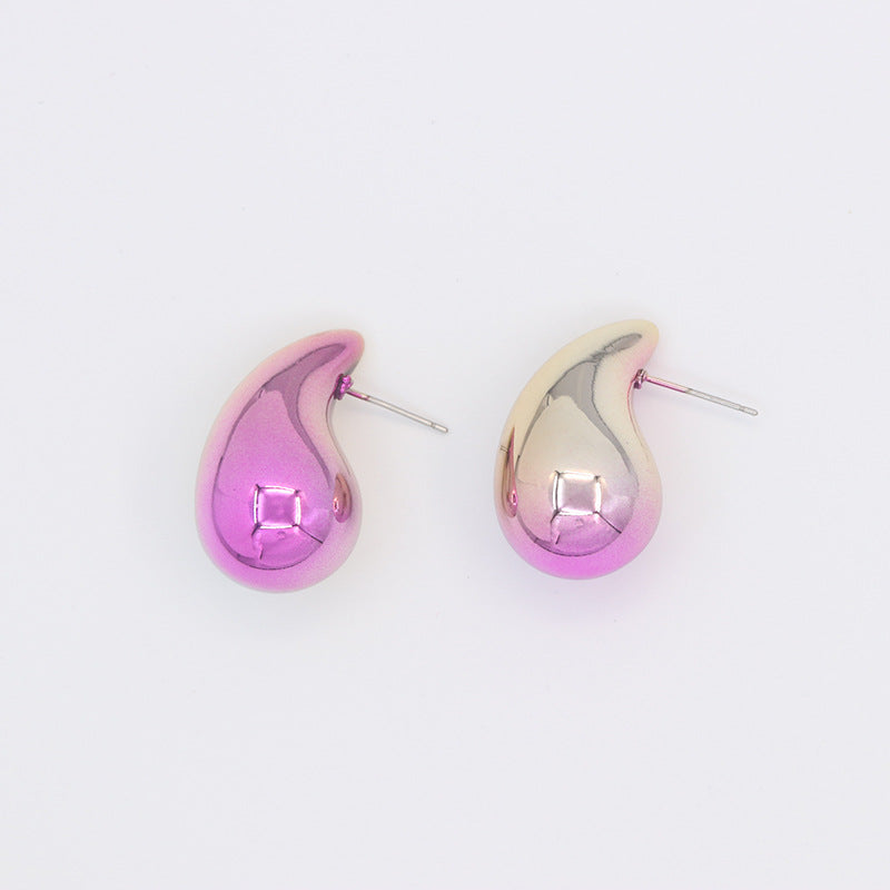 Wholesale  large water drop electroplated acrylic earrings