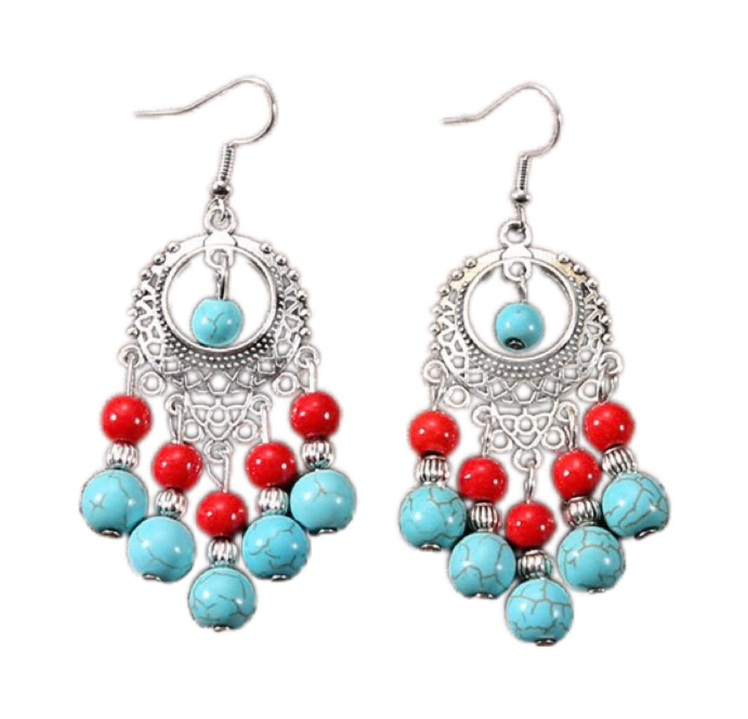 Wholesale Bohemian Tassel Turquoise Earrings