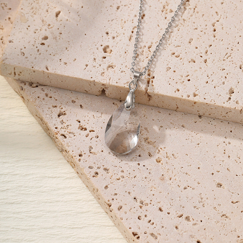 Wholesale Crystal long geometric water drop earrings