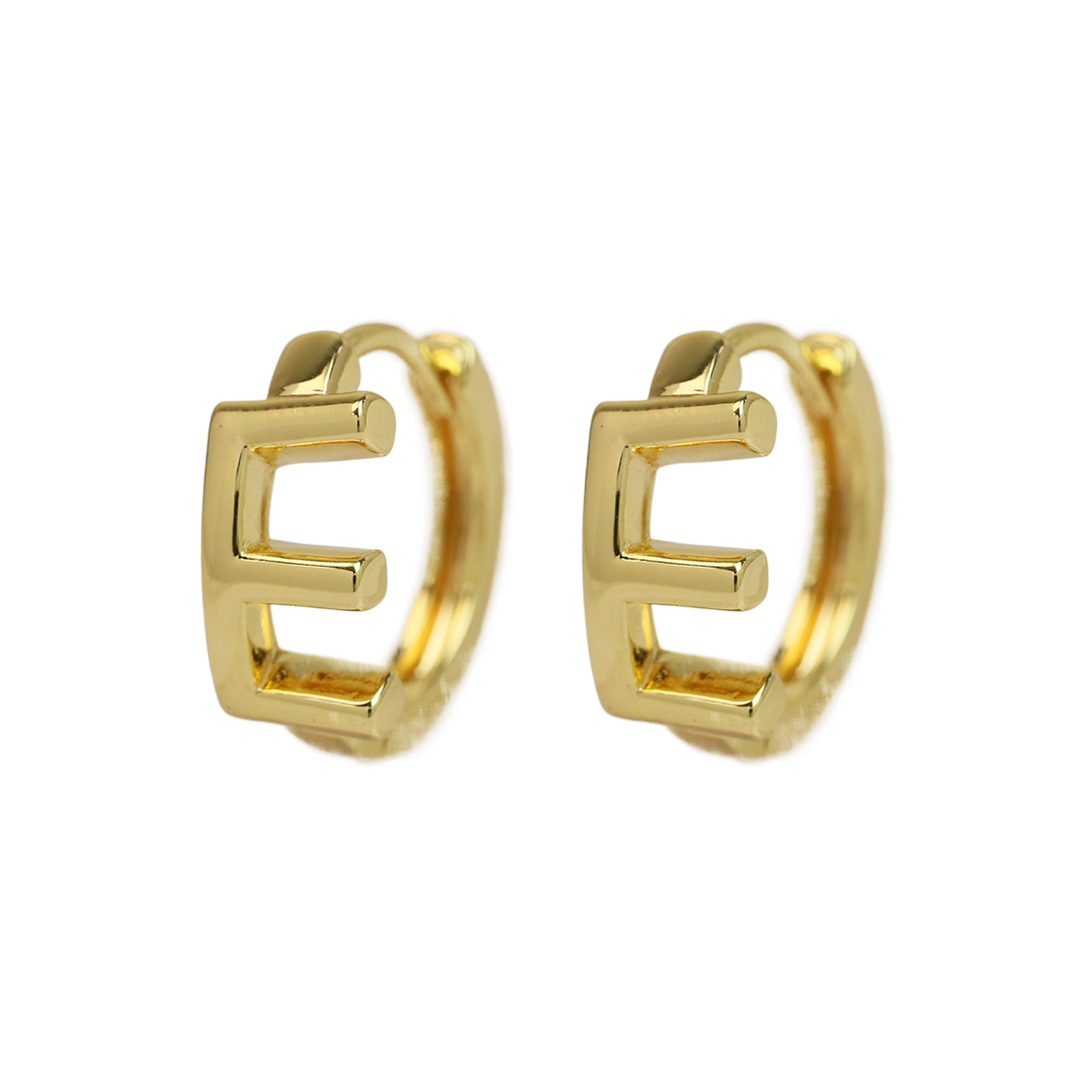 Wholesale 18k gold high-polished brass simple style 26 English letters earrings