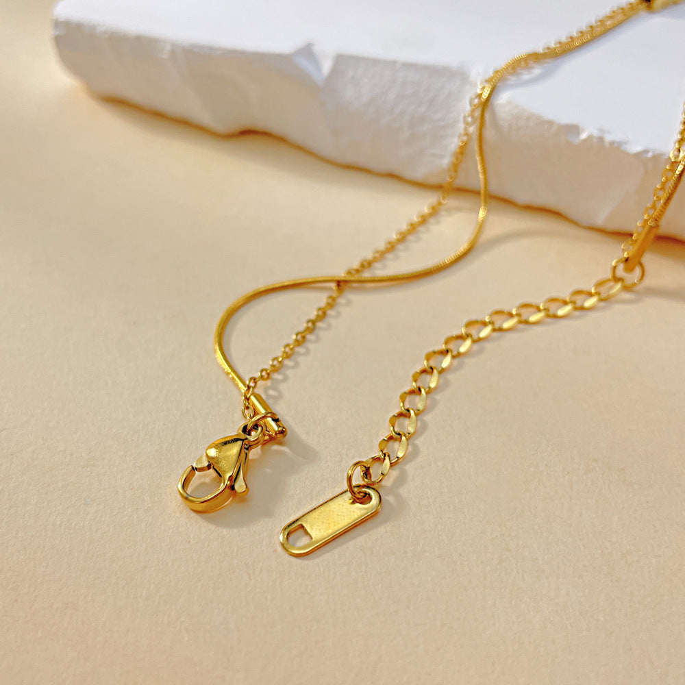 Wholesale 5pcs Dopamine Color Titanium Steel Love Summer Stainless Steel Necklaces Heart Necklace ACC-NE-GJ002