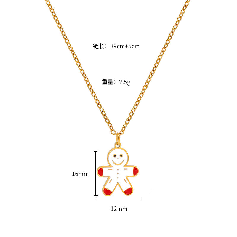 Wholesale Christmas  non-fading temperament stainless steel  necklace