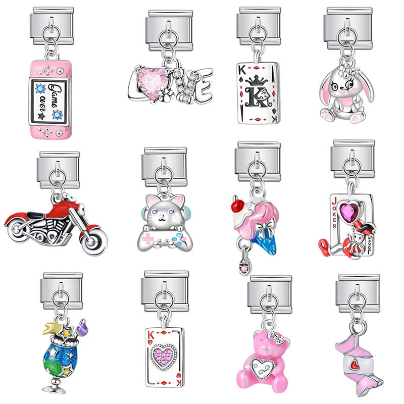 Wholesale Cartoon Stainless Steel DIY Bracelet Charms - Fashion Accessory for Resale