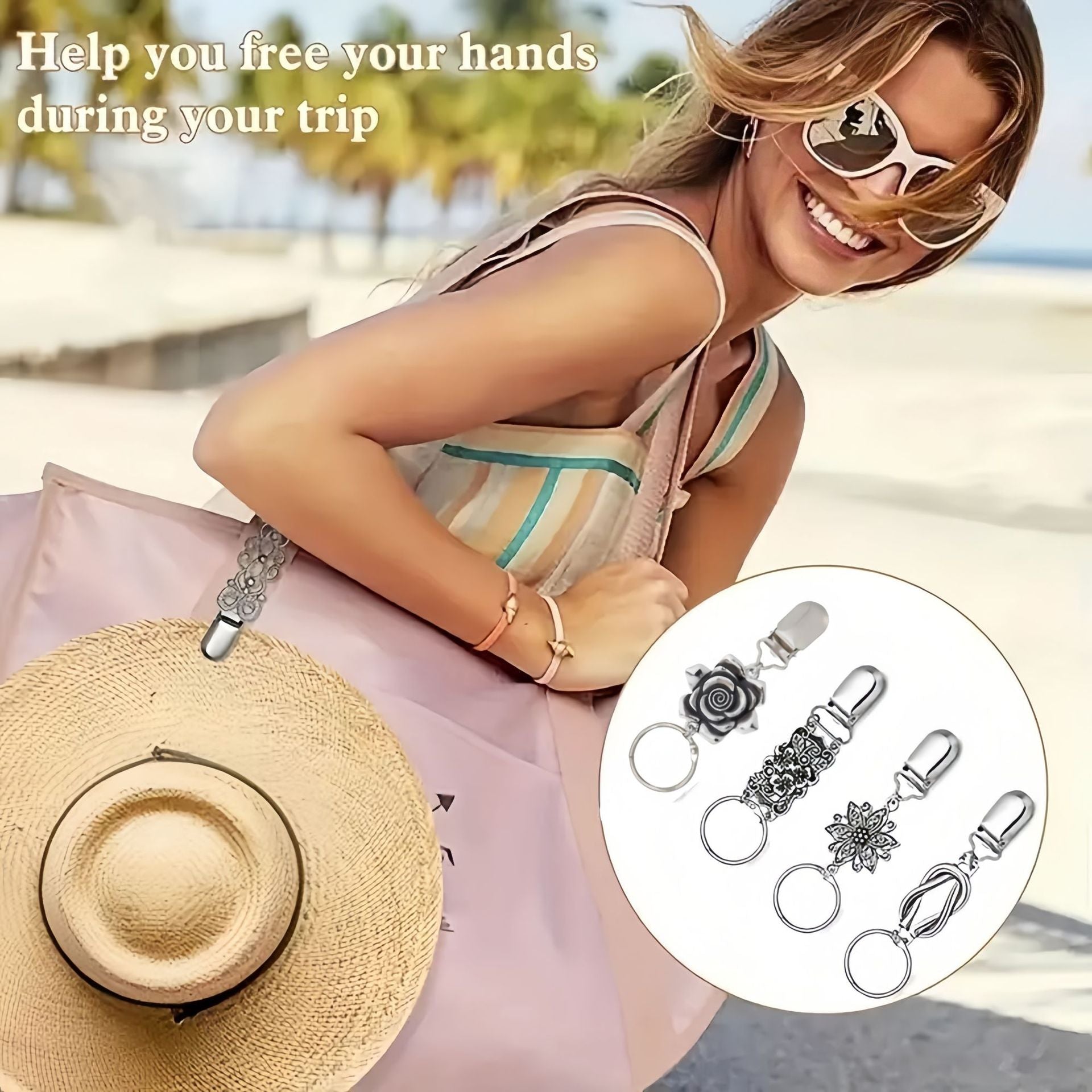 Wholesale Travel Hat Clip Outdoor Backpack Luggage Storage Clip Multipurpose Straw Hat ACC-HP-BangNi002