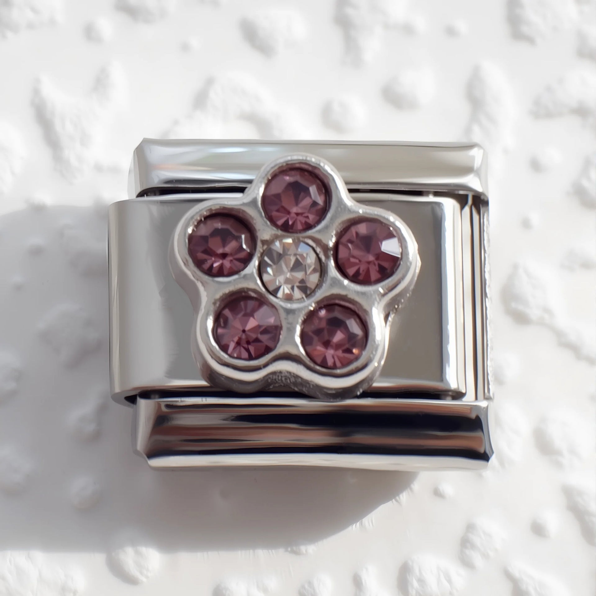 Wholesale 5pcs Italian Charm Bracelet 9mm DIY Splicing Flower Stainless Steel Composable Bracelet