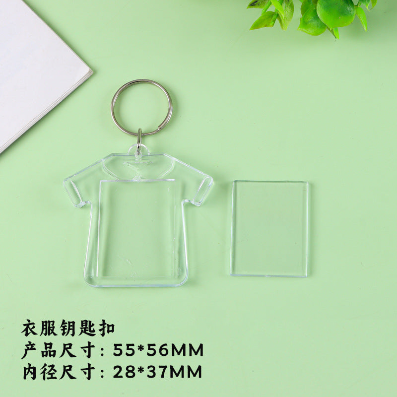 Wholesale Calligraphy Acrylic Keychain Blank Photo Frame - Trendy Fashion Accessory Gift for Party