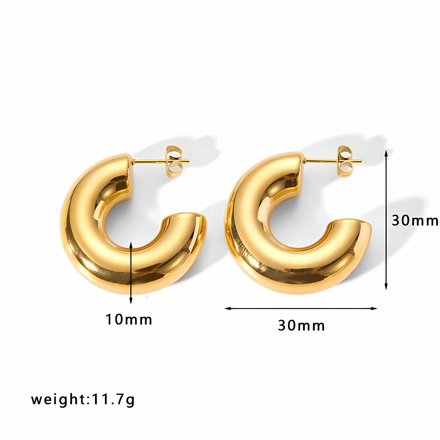 Wholesale Curved 18K Gold Stainless Steel Earrings ACC-ES-LiQuan011