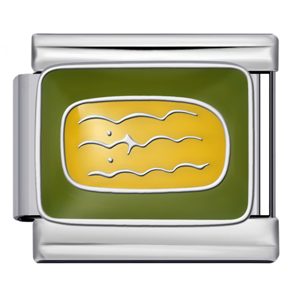 Wholesale 5pcs Italian Charm Bracelet 9mm DIY Splicing Colorful Pattern Stainless Steel Composable Bracelet