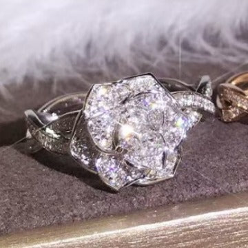 Wholesale Copper diamond-set rose zircon ring