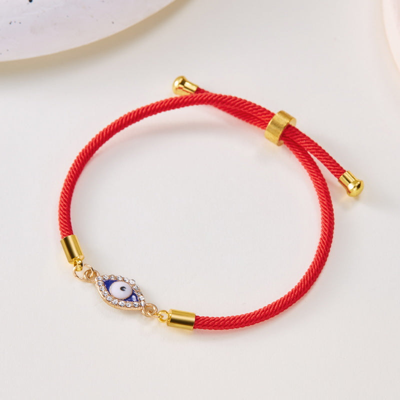 Wholesale Blue Demon Eye Alloy Adjustable Bracelet