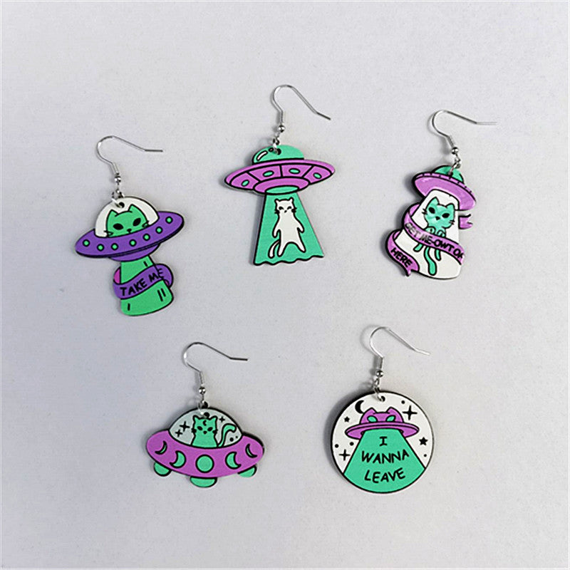 Wholesale Acrylic Cat Earrings Colorful Fashion Jewelry Accessory