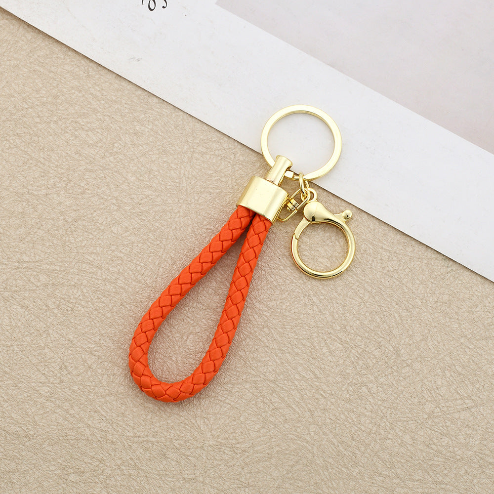 Wholesale Leather Round Dragon Woven Keychain Car Key Accessory Birthday Gift for Colleagues