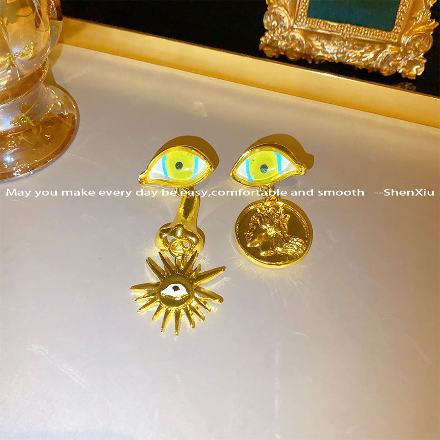 Wholesale Retro Funny Personality Ears Eyes Nose Multi-element Necklace