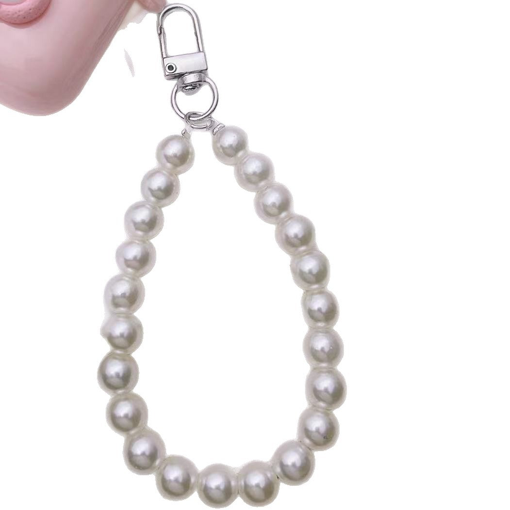 Wholesale Metal Pearl Bead Keychain Phone Chain Modern Minimalist Stylish Bag Charm for Girls