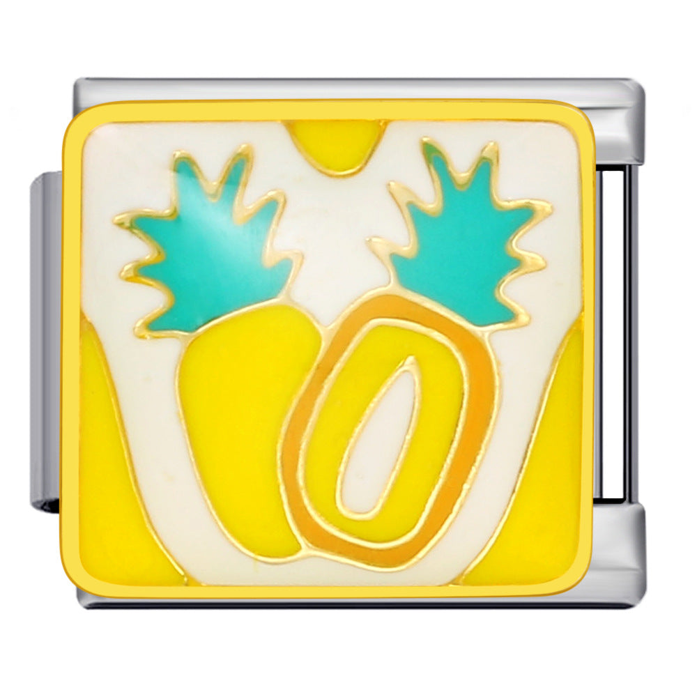 Wholesale Italian Charm Bracelet 9mm DIY Splicing Removable Fruit Series Stainless Steel Composable Bracelet