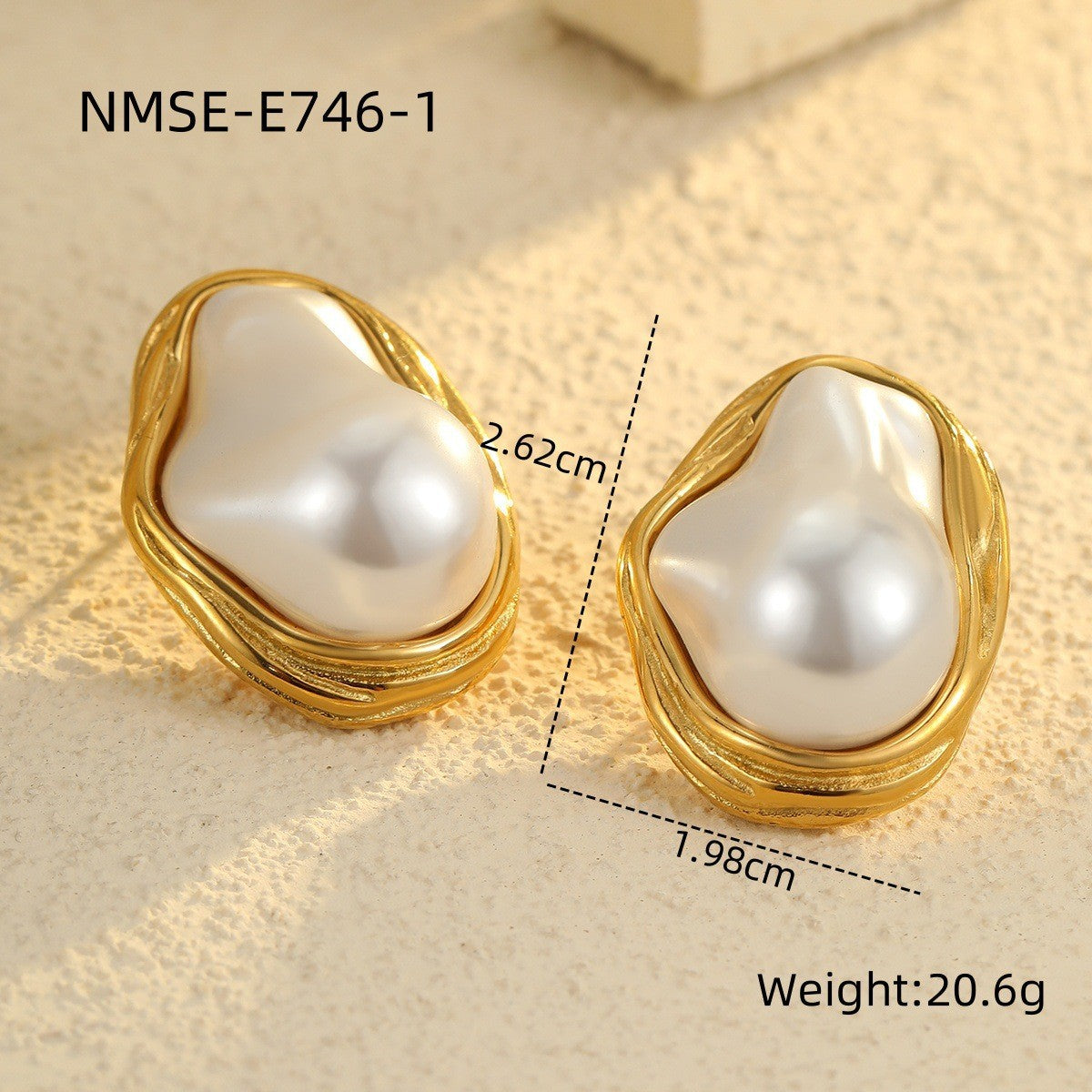 Wholesale  Stainless Steel Earrings Baroque Pearl Earrings