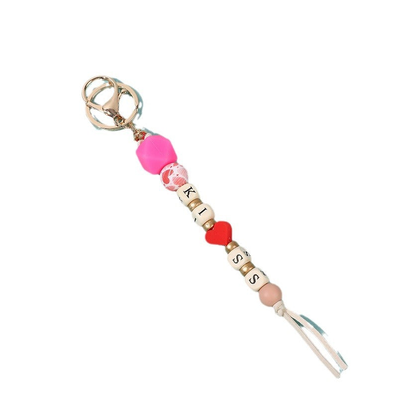 Wholesale Colorful Silicone Beaded Lanyard Keychain ACC-KC-QiuXue009