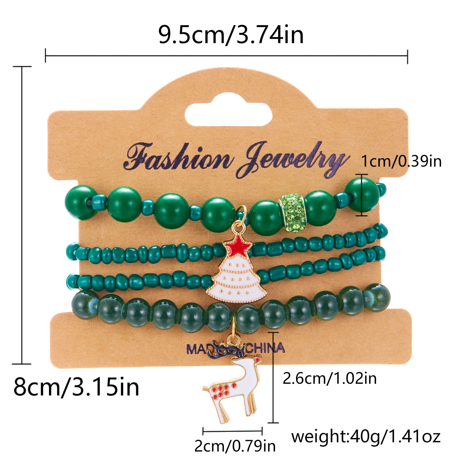 Wholesale Christmas Element Beaded Beaded Bracelet