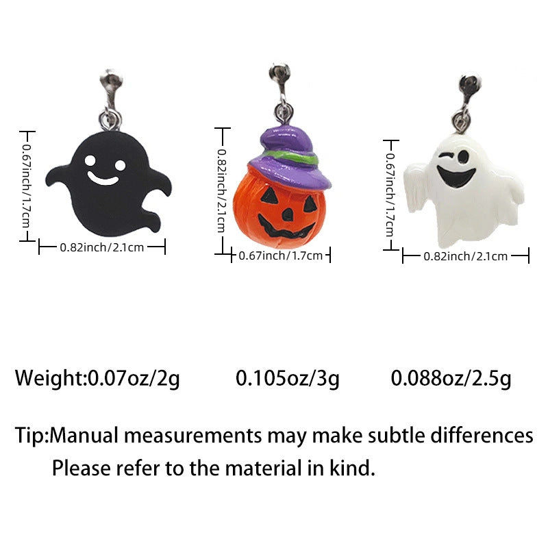 Wholesale Resin Cartoon  Monster Ghost Pumpkin Earrings