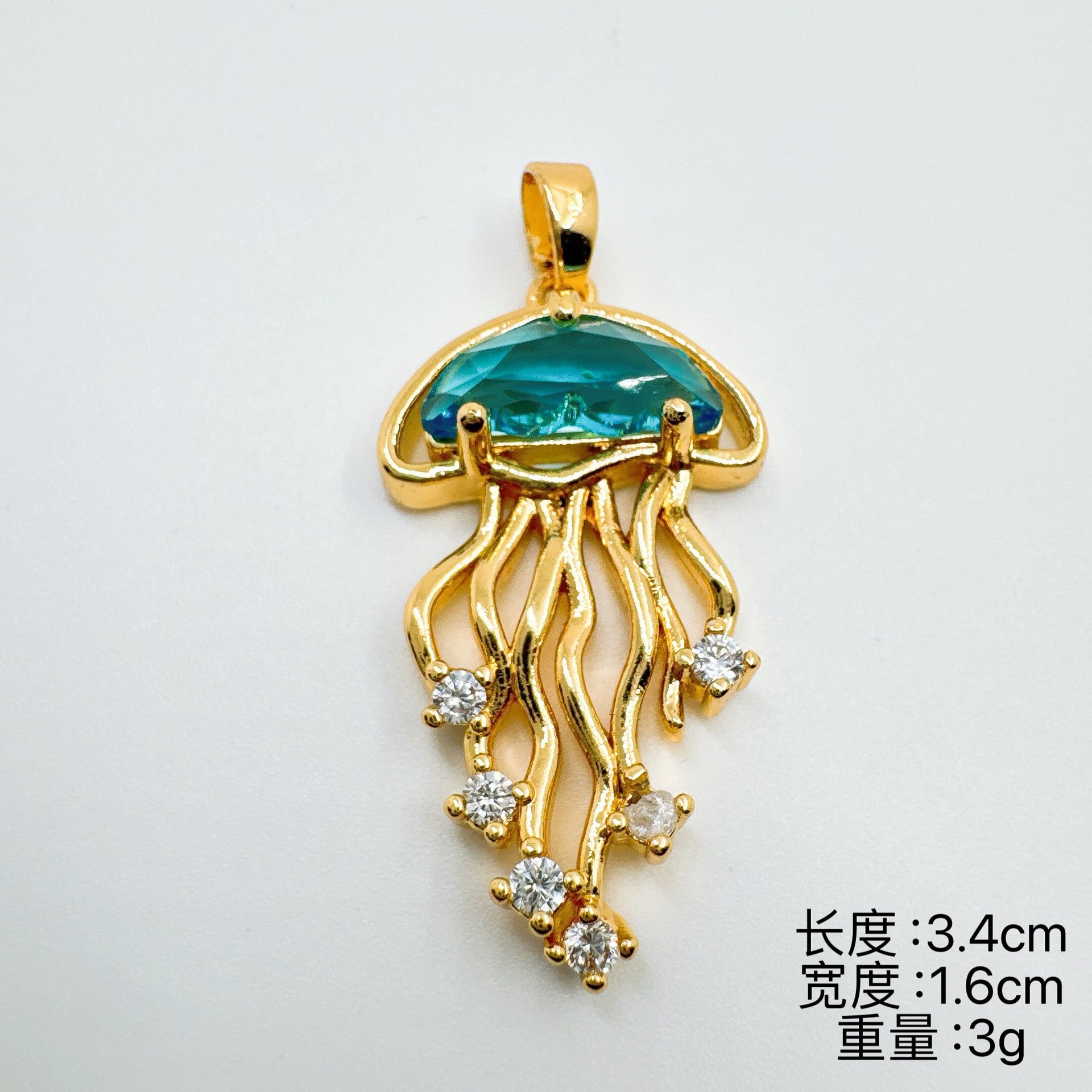 Wholesale Trendy Jellyfish Pendant Necklace Gold Plated Fashion Accessory