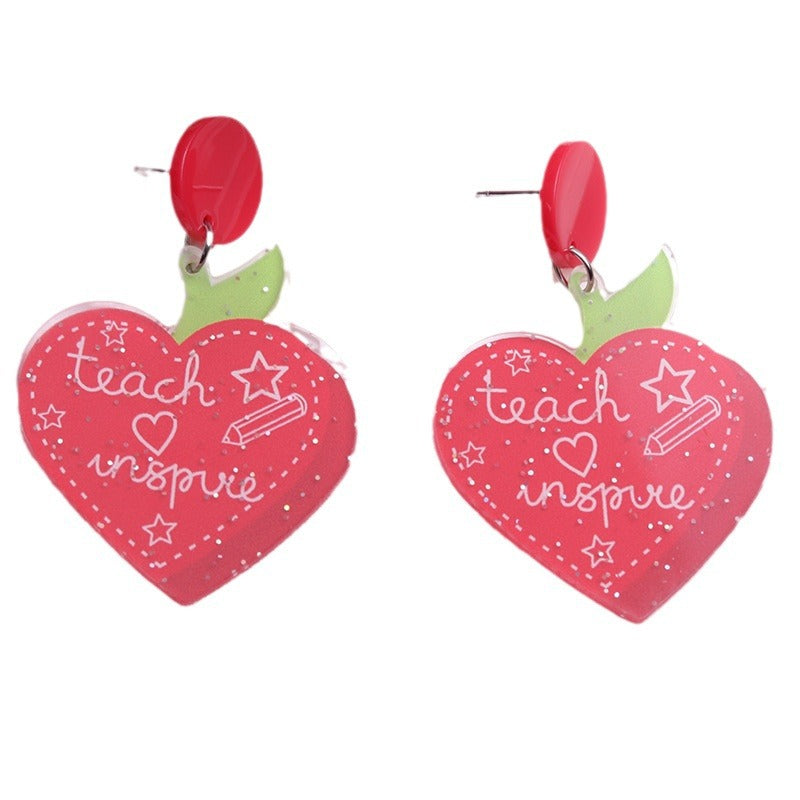 Wholesale Teacher's Day Cartoon Rainbow Acrylic Earrings ACC-ES-DA007
